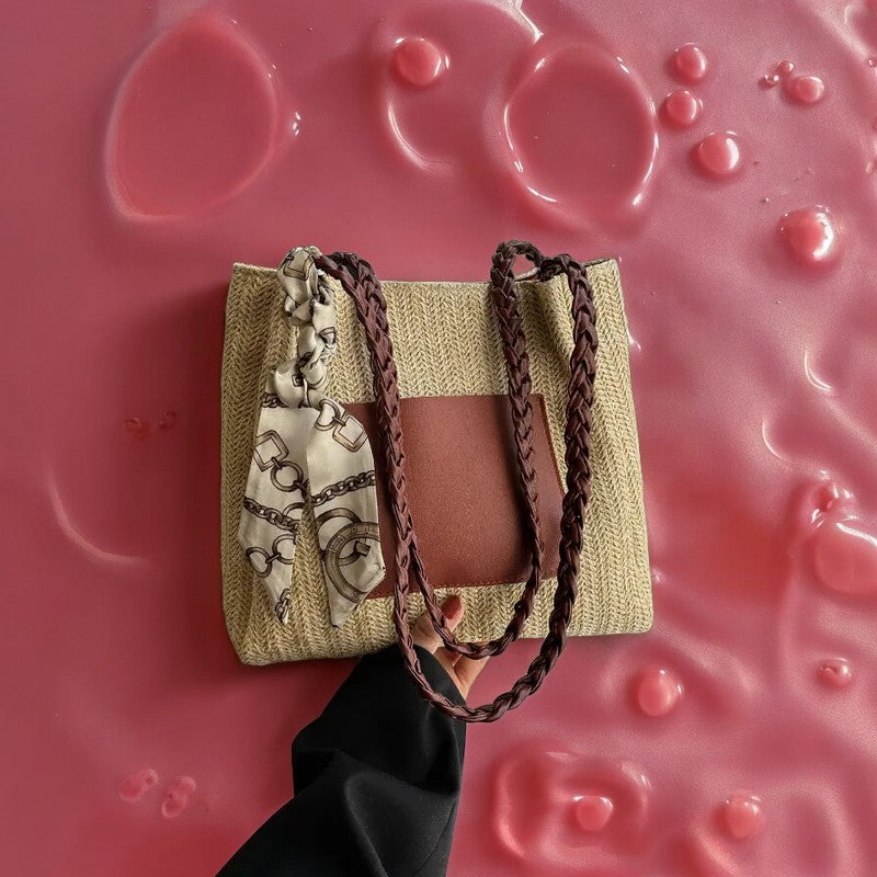 Cartera en tela de saco con manguillos