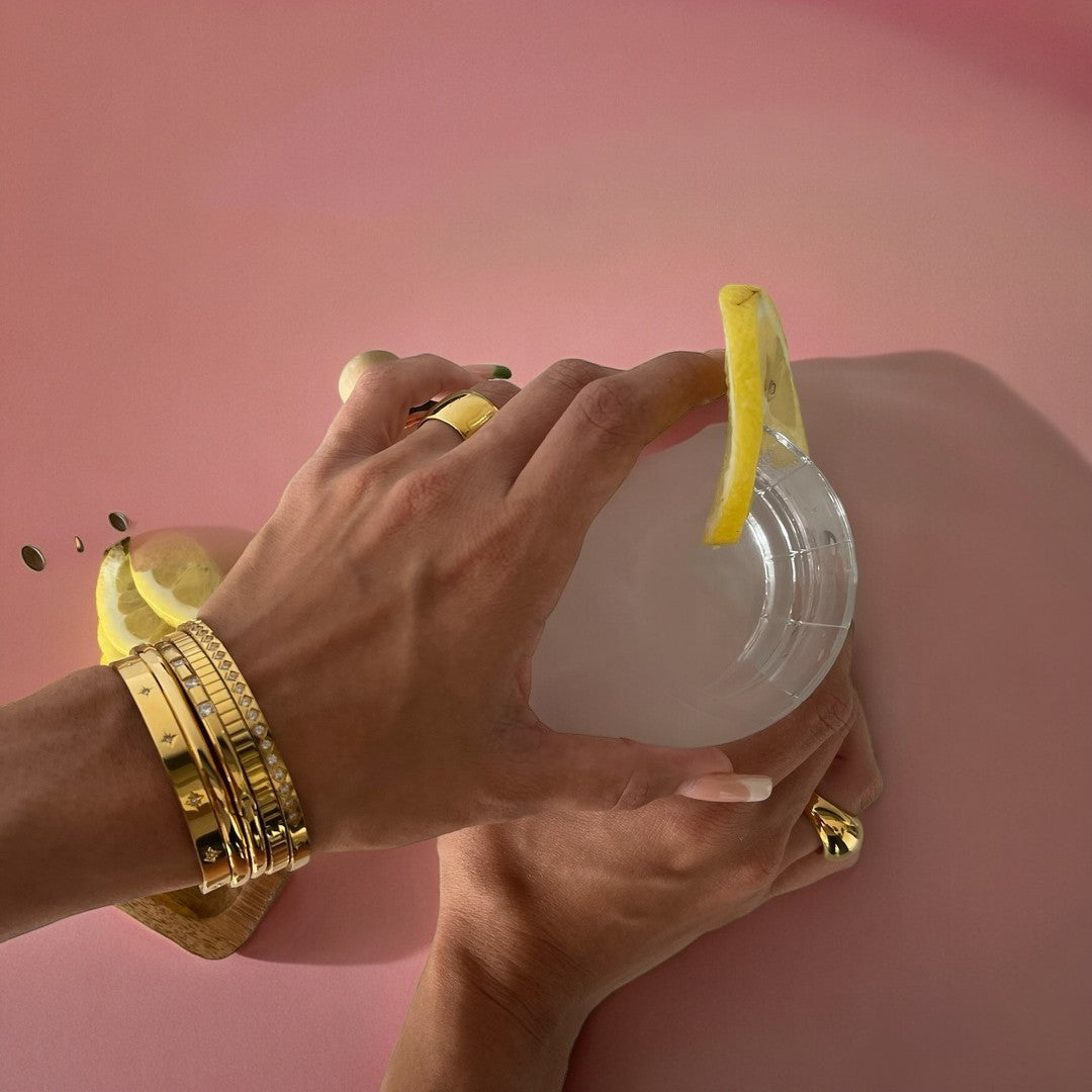 Pulsera retro oro dorado